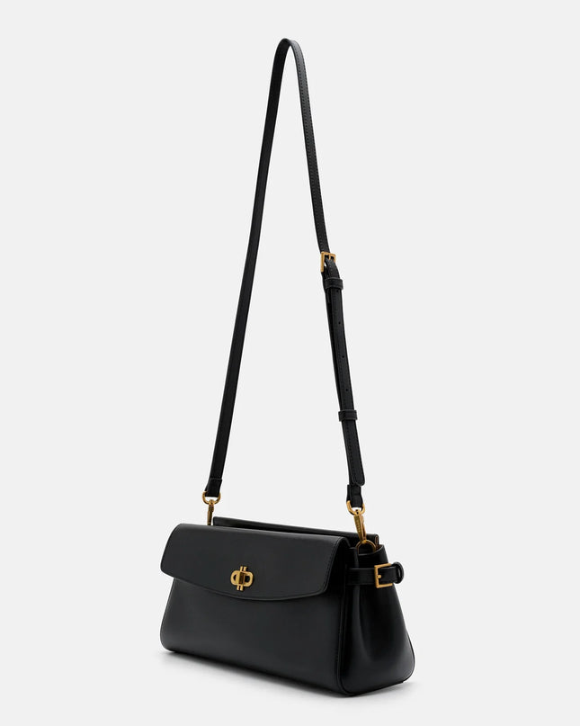 Emory Leather Shoulder Bag - Black