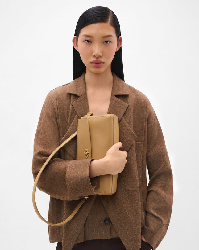 Emory Leather Shoulder Bag - Sand