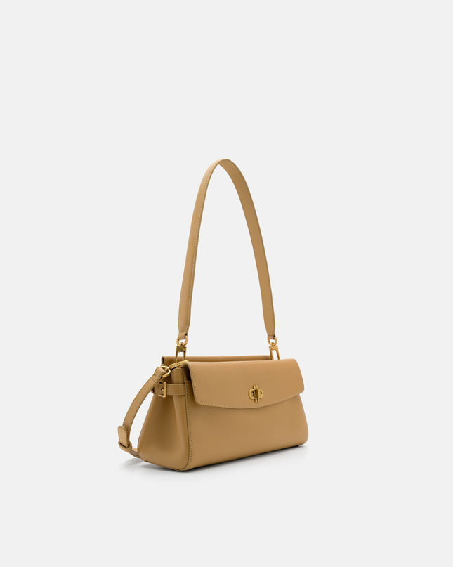 Emory Leather Shoulder Bag - Sand