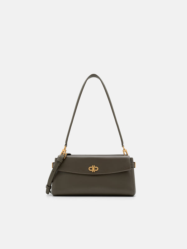 Emory Leather Shoulder Bag - Dark Olive