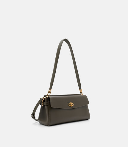 Emory Leather Shoulder Bag - Dark Olive