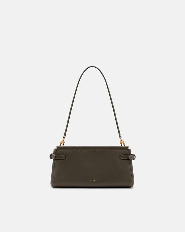 Emory Leather Shoulder Bag - Dark Olive