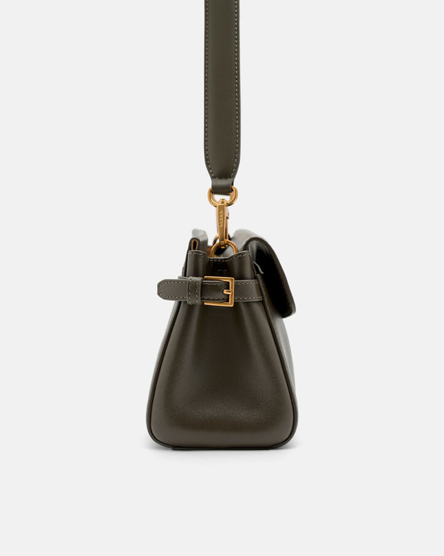 Emory Leather Shoulder Bag - Dark Olive