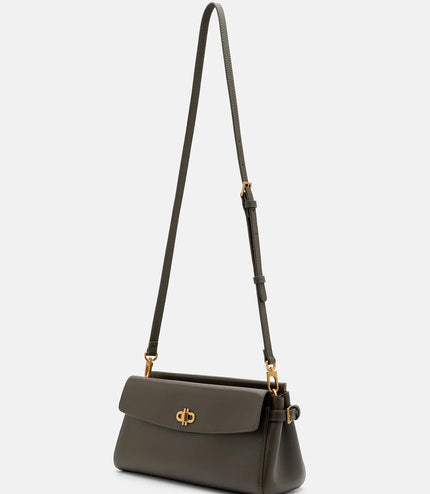 Emory Leather Shoulder Bag - Dark Olive