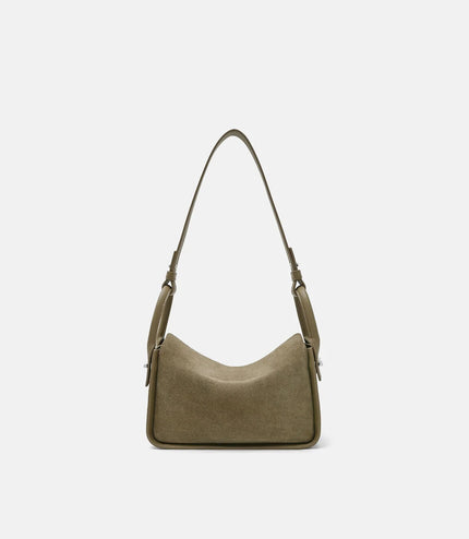 Suede Demi Bag - Olive Suede