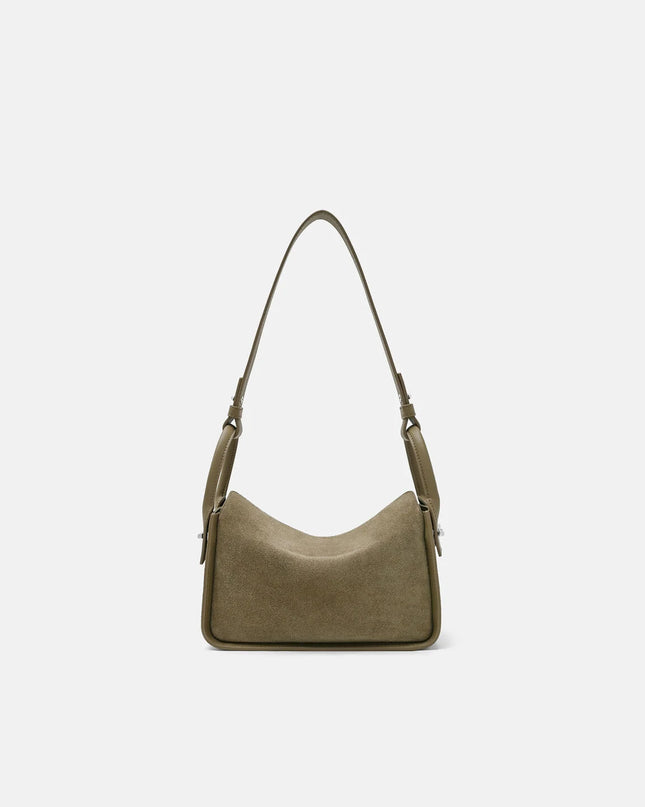 Suede Demi Bag - Olive Suede
