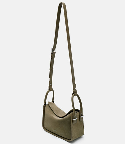 Suede Demi Bag - Olive Suede