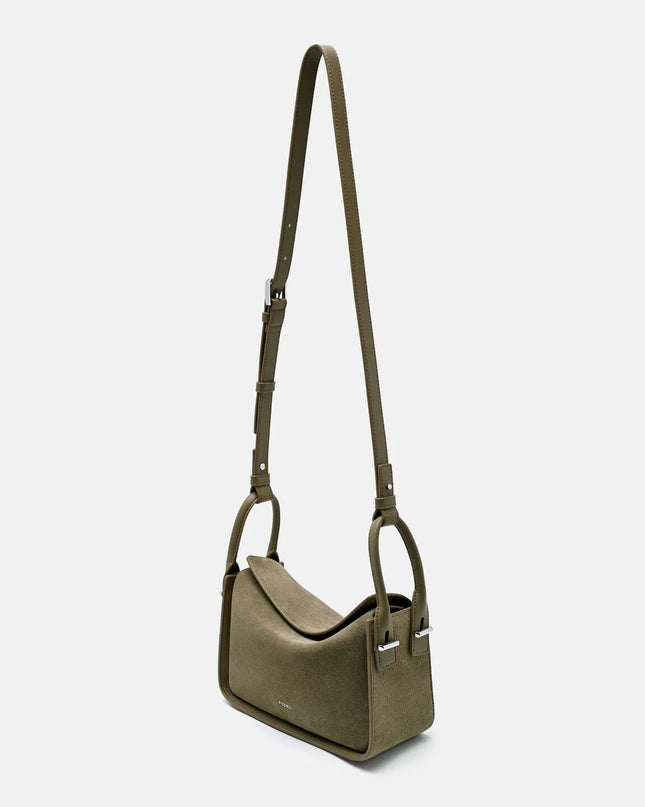 Suede Demi Bag - Olive Suede