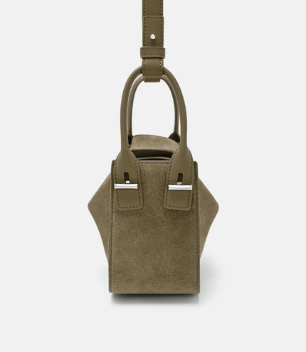 Suede Demi Bag - Olive Suede