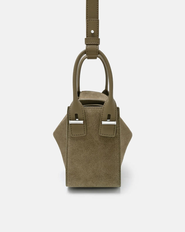 Suede Demi Bag - Olive Suede