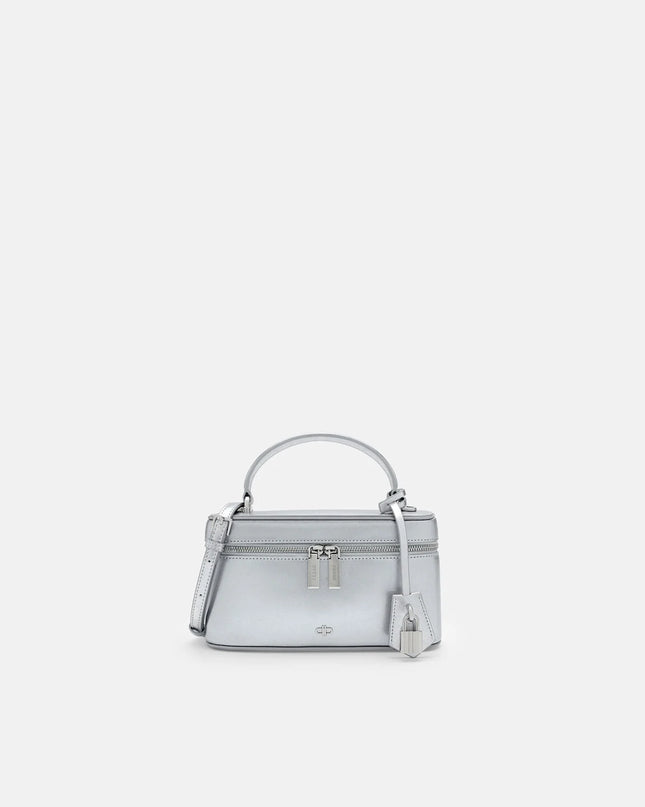 Ari Leather Shoulder Bag - Silver