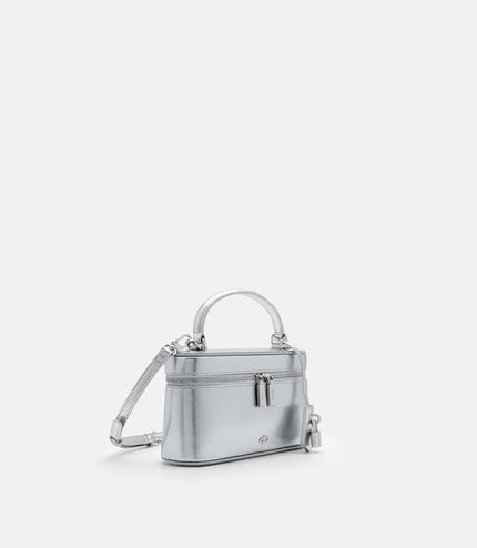Ari Leather Shoulder Bag - Silver
