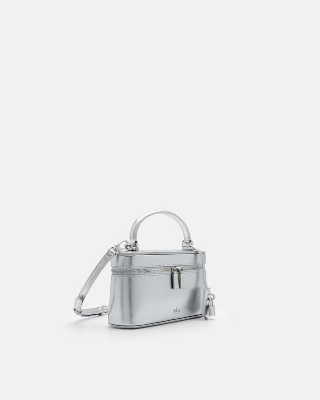 Ari Leather Shoulder Bag - Silver