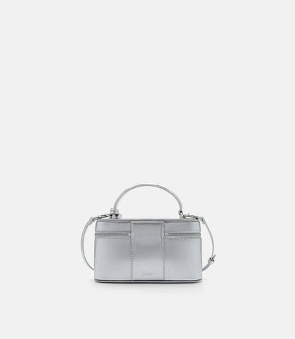 Ari Leather Shoulder Bag - Silver