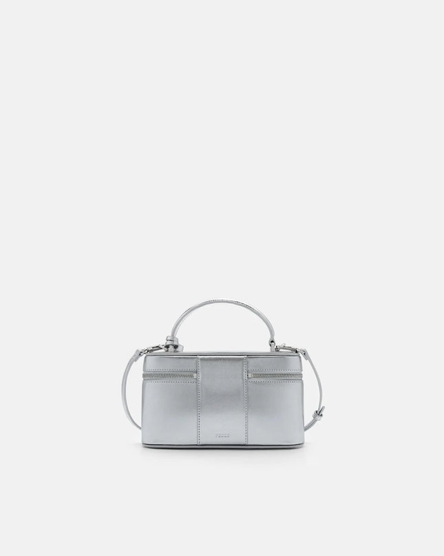 Ari Leather Shoulder Bag - Silver