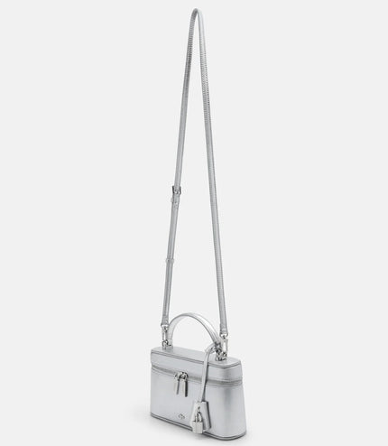 Ari Leather Shoulder Bag - Silver