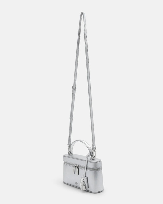 Ari Leather Shoulder Bag - Silver