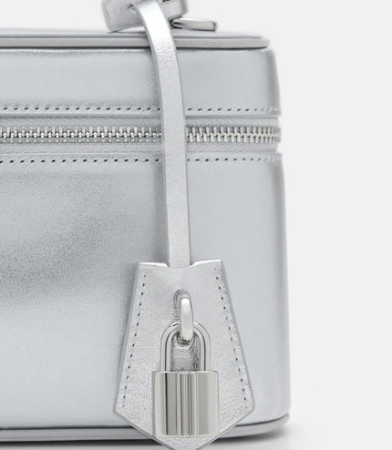 Ari Leather Shoulder Bag - Silver