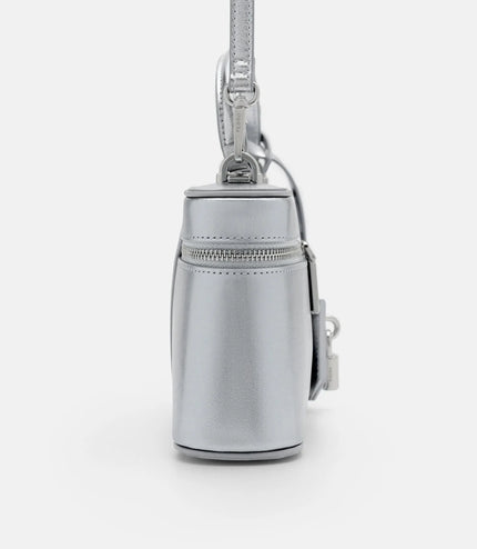 Ari Leather Shoulder Bag - Silver