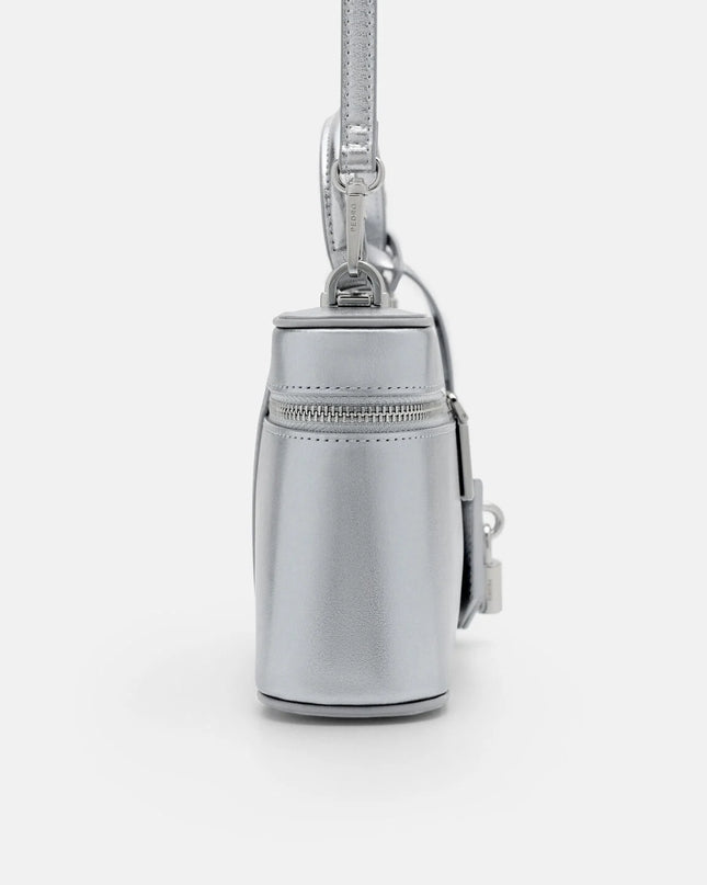 Ari Leather Shoulder Bag - Silver