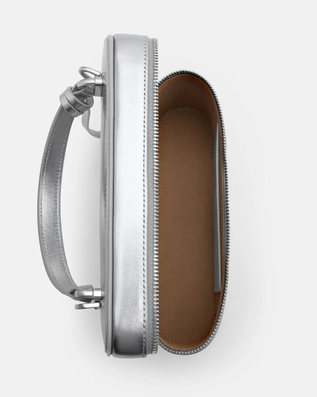 Ari Leather Shoulder Bag - Silver