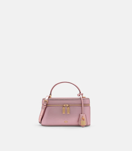 Ari Leather Shoulder Bag - Pink Metallic
