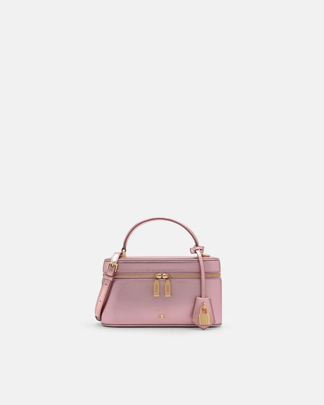 Ari Leather Shoulder Bag - Pink Metallic