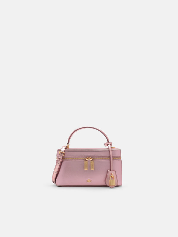 Ari Leather Shoulder Bag - Pink Metallic