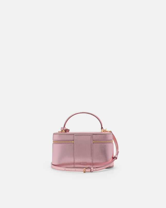 Ari Leather Shoulder Bag - Pink Metallic