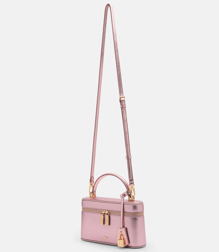 Ari Leather Shoulder Bag - Pink Metallic