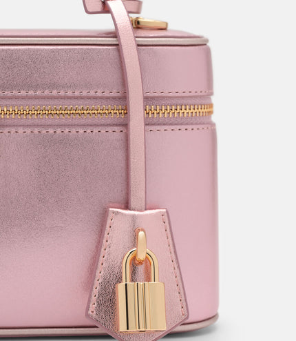 Ari Leather Shoulder Bag - Pink Metallic