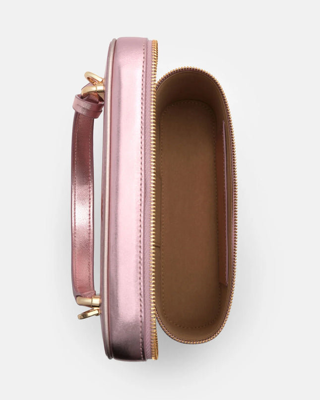 Ari Leather Shoulder Bag - Pink Metallic