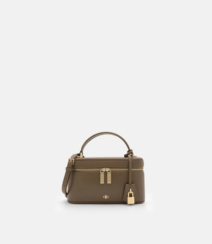 Ari Leather Shoulder Bag - Dark Taupe