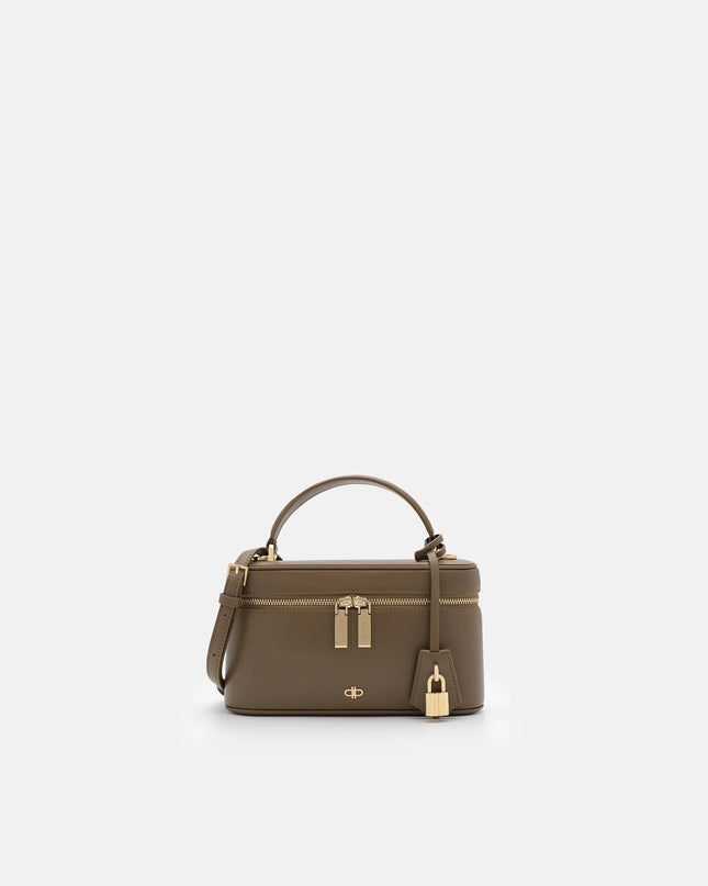 Ari Leather Shoulder Bag - Dark Taupe