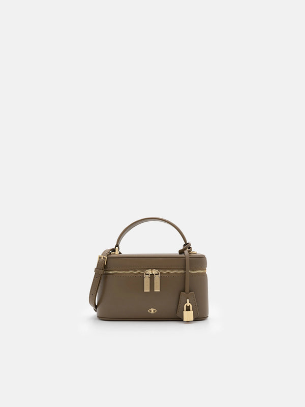 Ari Leather Shoulder Bag - Dark Taupe