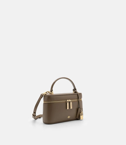 Ari Leather Shoulder Bag - Dark Taupe