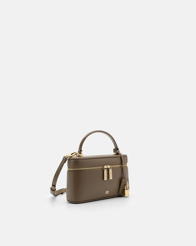 Ari Leather Shoulder Bag - Dark Taupe