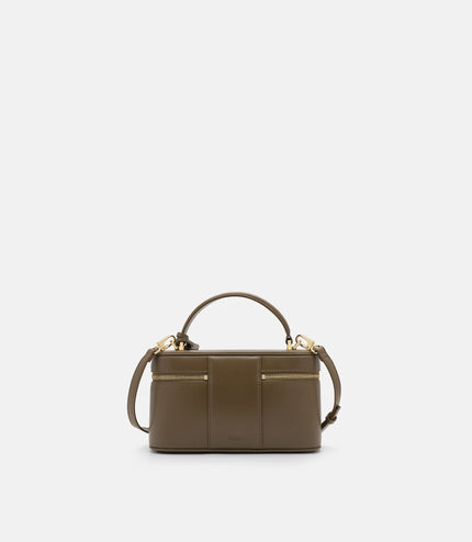Ari Leather Shoulder Bag - Dark Taupe
