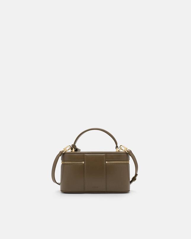Ari Leather Shoulder Bag - Dark Taupe
