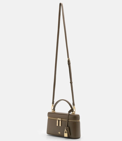 Ari Leather Shoulder Bag - Dark Taupe
