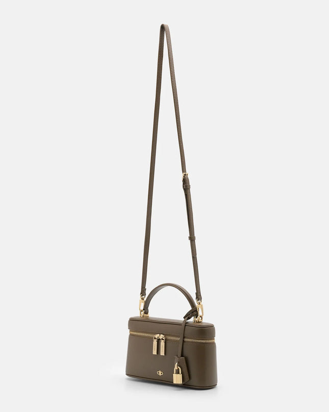 Ari Leather Shoulder Bag - Dark Taupe