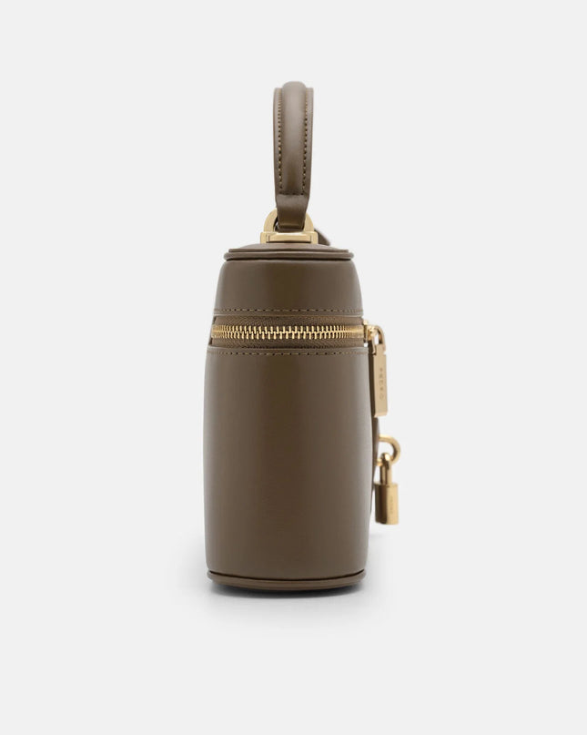Ari Leather Shoulder Bag - Dark Taupe