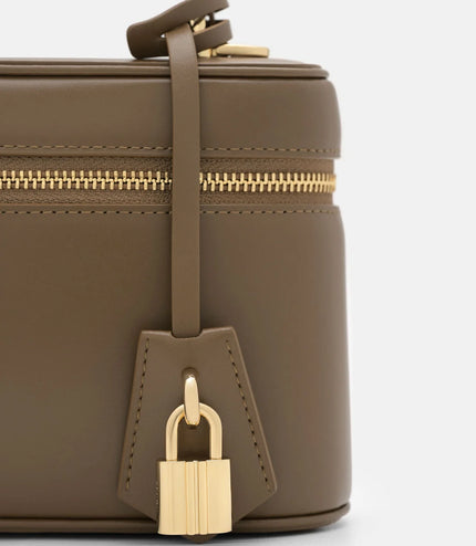 Ari Leather Shoulder Bag - Dark Taupe