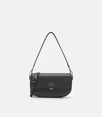 Willow Leather Shoulder Bag - Dark Grey