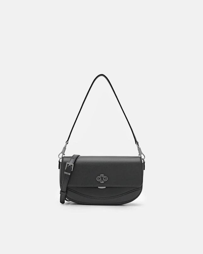 Willow Leather Shoulder Bag - Dark Grey