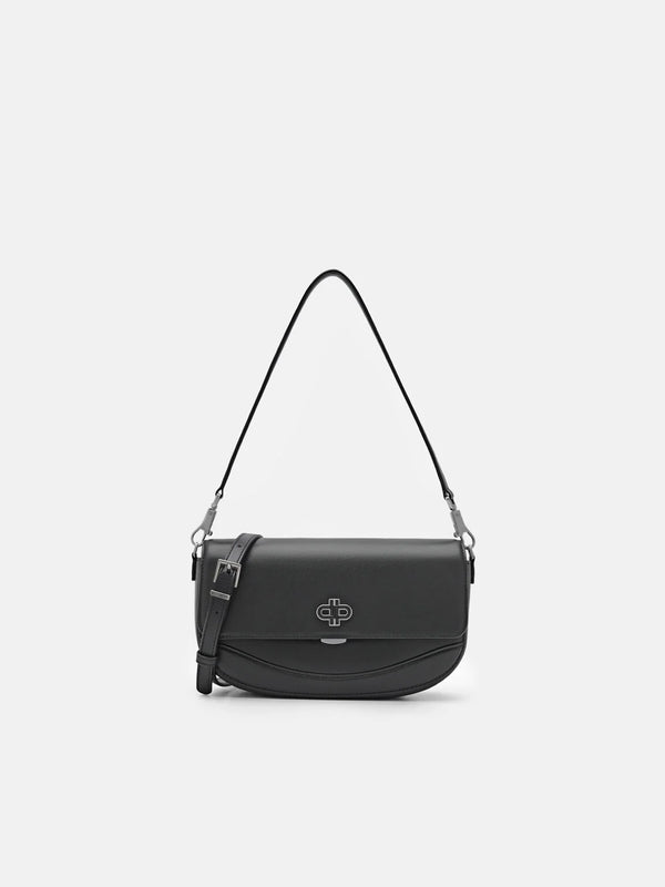 Willow Leather Shoulder Bag - Dark Grey