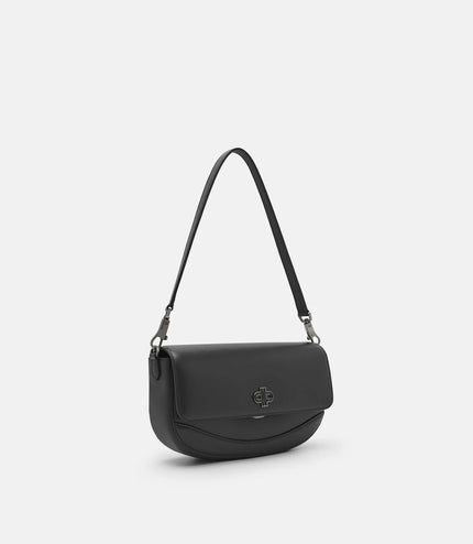 Willow Leather Shoulder Bag - Dark Grey