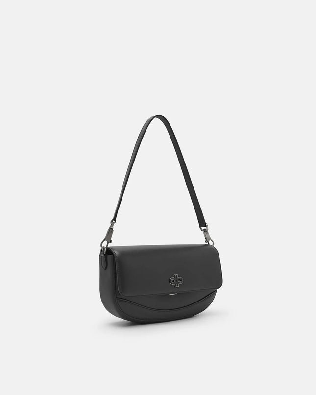 Willow Leather Shoulder Bag - Dark Grey
