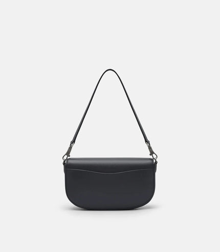 Willow Leather Shoulder Bag - Dark Grey