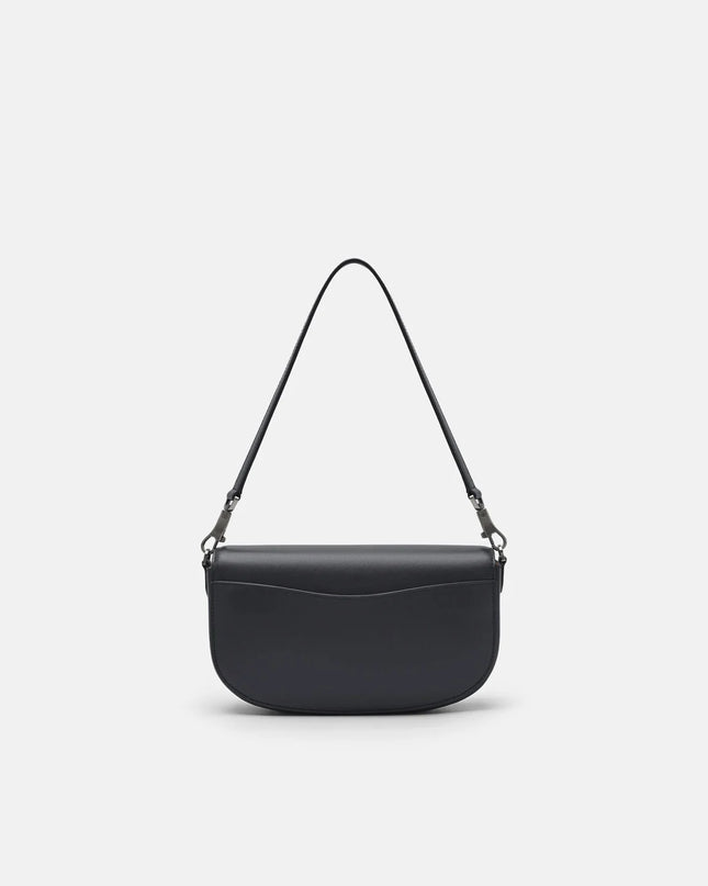 Willow Leather Shoulder Bag - Dark Grey